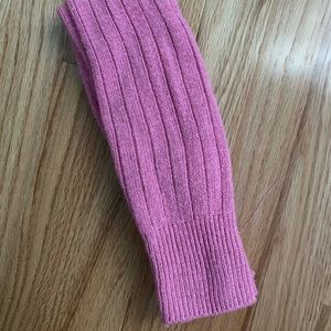 Pink knit leg warmers